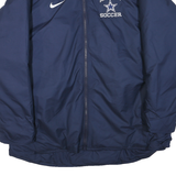 NIKE Mens Navy Blue Kenston Soccer Jacket L Polyester Blend Plain Zip Sportswear