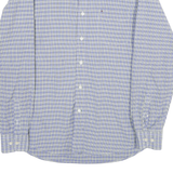 TOMMY HILFIGER Mens Blue & Beige Check Shirt L Cotton Button Collar Long Sleeve