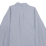 TOMMY HILFIGER Mens Blue & Beige Check Shirt L Cotton Button Collar Long Sleeve