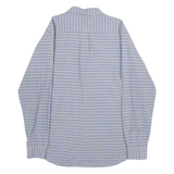 TOMMY HILFIGER Mens Blue & Beige Check Shirt L Cotton Button Collar Long Sleeve