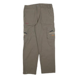 Mens Regular Fit Beige Cotton Blend Cargo Trousers W32 L30 Multi Pocket Zip