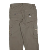 Mens Regular Fit Beige Cotton Blend Cargo Trousers W32 L30 Multi Pocket Zip