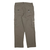 Mens Regular Fit Beige Cotton Blend Cargo Trousers W32 L30 Multi Pocket Zip