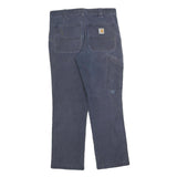 CARHARTT Mens Cotton Blend Navy Relaxed Fit Straight Trousers W30 L28 Workwear