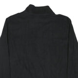 CALVIN KLEIN Mens Black Plain Pullover Jumper Crew Neck Polyester Blend L Zip