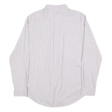 TOMMY HILFIGER Mens White & Red Stripe Shirt M Classic Fit Button-Down Collar