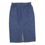 CLASSIC ELEMENTS Womens Blue Denim Midi Cotton Blend Straight Skirt M Casual