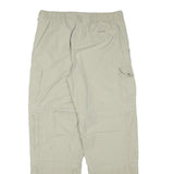LETS GO Mens Relaxed Beige Cargo Trousers W30 L30 Utility Zip Pockets