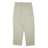LETS GO Mens Relaxed Beige Cargo Trousers W30 L30 Utility Zip Pockets