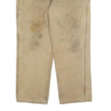 DICKIES Mens Relaxed Beige Cotton Blend Zip Trousers W40 L30 Workwear Casual