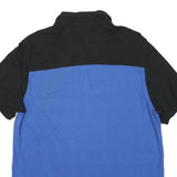 CALVIN KLEIN Mens Black & Blue Colourblock Short Sleeve Polo Shirt M Cotton