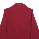 NPC FASHIONS Womens Red Casual Jacket M Polyester Blend Plain Button Closure