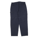TREVOLUTION Mens Regular Navy Blue Polyester Blend Zip Trousers W34 L32 Casual