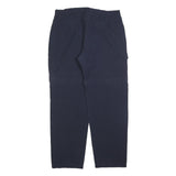 TREVOLUTION Mens Regular Navy Blue Polyester Blend Zip Trousers W34 L32 Casual