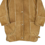 MARSIL Womens Beige Suede Shearling Button Jacket L Soft Comfortable Warm