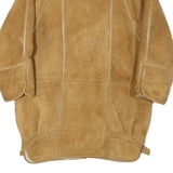 MARSIL Womens Beige Suede Shearling Button Jacket L Soft Comfortable Warm