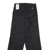 DICKIES Womens Cotton Blend Black Regular Straight Trousers W29 L31 Workwear Zip