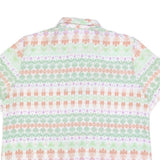 ALFRED DUNNER Womens Cream & Green Printed Short Sleeve Shirt UK 14 Lightweight