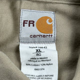 Prescott Tank Lines Carhartt Shirt - XL Khaki Cotton Blend