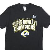 GILDAN Mens Black Los Angeles Rams Super Bowl LVI Champions Graphic T-Shirt M