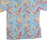 CAMPIA MODA Mens Blue Floral Short Sleeve Shirt M Cotton Summer Casual