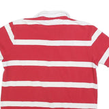 POLO RALPH LAUREN Mens Red & White Striped Short Sleeve Polo Shirt L Cotton
