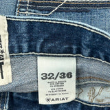 Ariat Boot Cut Jeans - 33W 36L Blue Cotton
