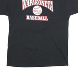 JERZEES Mens Black Wapakoneta Baseball Graphic T-Shirt XL Short Sleeve Crew Neck