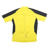 LG Mens Yellow & Black Zip Front Cycling T-Shirt L Short Sleeve Crew Neck