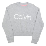 CALVIN KLEIN Womens Grey Sweatshirt Crew Neck L Cotton Blend Pullover Casual