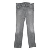 DIESEL Womens Jeans Grey Regular Straight Denim Medium W31 L34 Stylish Details