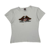 Savannah Harley Davidson Graphic T-Shirt - Large White Cotton