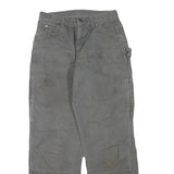 DICKIES Mens Jeans Grey Regular Straight Denim W26 L29 Workwear Utility Zip