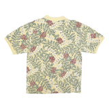 TOMMY BAHAMA Mens Yellow & Green Floral Short Sleeve Polo Shirt M Cotton Blend