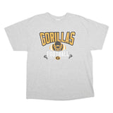 GILDAN Mens Grey & Yellow Gorillas Football T-Shirt XL Short Sleeve Crew Neck