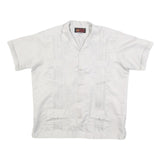 COPACABANA Mens White Polyester Short Sleeve Shirt XL Button Front Embroidered