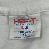 American West Airlines Tee Jays Spellout Long Sleeve T-Shirt - XL White Polyester Blend