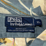 Berkley Polo By Ralph Lauren Floral Hawaiian Shirt - XL Blue Cotton Blend