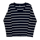 Tommy Hilfiger Striped Long Sleeve T-Shirt - 2XL Navy Cotton