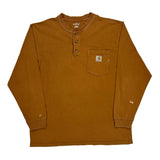 Carhartt Long Sleeve T-Shirt - Large Brown Cotton