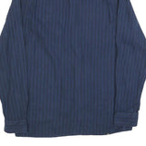 VANS Mens Blue & Black Striped Shirt S Cotton Blend Casual Button Up