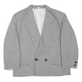 THE LEGEND Womens Black & White Houndstooth Double Breasted Jacket M Polyester