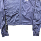 NIKE Womens Blue Air Satin Bomber Jacket XS Polyester Blend Cropped Zip