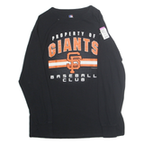 GENUINE MERCHANDISE Mens Black Giants Baseball Club Long Sleeve Crew Neck