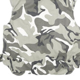 Mens Grey White Camouflage Cotton Blend Sleeveless Zip Jacket S Casual Utility