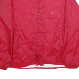 AUBURN SPORTSWEAR Mens Red Nylon Coach Jacket L Button Closure Plain Lightweight