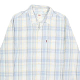 LEVI'S Mens Blue & Cream Check Shirt S Casual Cotton Long Sleeve Button Up