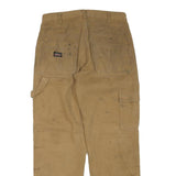 DICKIES Mens Cotton Blend Beige Regular Fit Straight Leg Trousers W30 L29