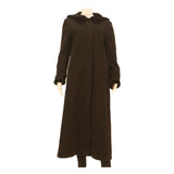 YESSICA Womens Black Button Cotton Blend Long Sleeve Hooded Jacket UK 12 Plain