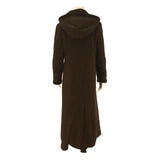 YESSICA Womens Black Button Cotton Blend Long Sleeve Hooded Jacket UK 12 Plain